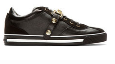 Versace black leather medusa